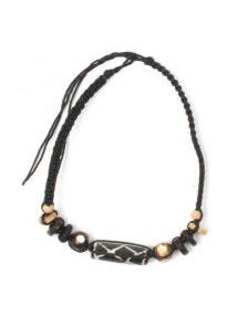  Tobillera algodón encerado y cuentas en hueso, coco madera etc. Ideal para comprar al por mayor o detalle  en la categoría de Bisutería y Plata Hippie Artesanal | ZAS  [TOCH2] .