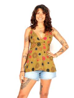 Top con Escote Cruzado y Estampado Solar [TOEV19]. Tops y Blusas para comprar al por mayor o detalle  en la categoría de Ropa Hippie de Mujer | ZAS.