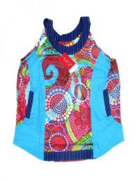 Modelo: Azul Top y Blusas Hippie Boho Ethnic - Top hippie patch estampado TOHC20 - Modelo Azul