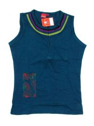 Modelo: Azul Top de algodón con Mod Azul