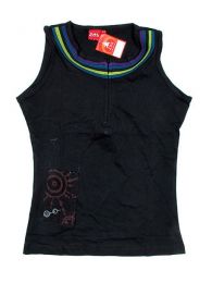 Modelo: Negro Top de algodón con Mod Negro