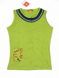 Modelo: Verde Top de algodón con Mod Verde