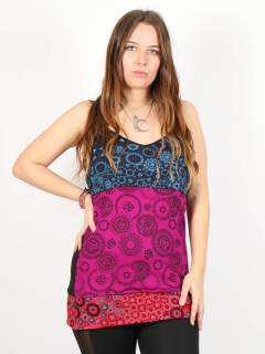 Top hippie largo patchwork y tirantes [TOHC28]. Camisetas - Blusas - Tops para comprar al por mayor o detalle  en la categoría de Ropa Hippie de Mujer Artesanal | ZAS.
