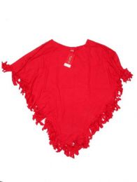 Modelo: Rojo Top y Blusas Hippie Boho Ethnic - Poncha expandex poliester TOJO06 - Modelo Rojo
