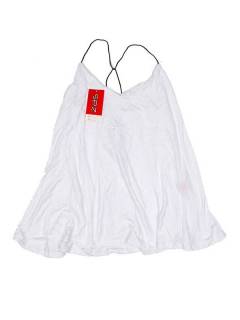Modelo: Blanco Camisetas y Tops Hippies - top blusa amplia recta expandex TOJU07P - Modelo Blanco