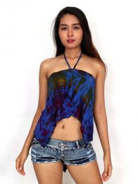 ZAS robapinzas.com | Top - falda la prenda que se puede poner de mil maneras diferentes, composicion expandex y poliester pico espalda total  teñido Tie Dye . talla única (M/L). La técnica de teñido Tie Dye es totalmente manual técniamente no hay dos prendas exactamente igulaes por lo que los patrones y colores son aproximados. Puede usarse como top o como falda.