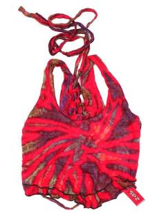 Modelo: Rojo Camisetas y Tops Hippies - Mini Top hippie , teñida TOJU14 - Modelo Rojo