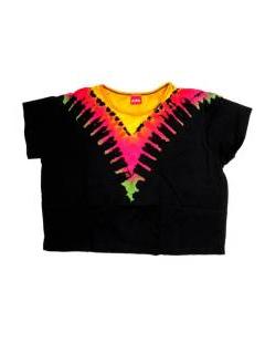 Modelo: Negro Tops y Blusas - Top blusa de manga corta Teñido TOJU20 - Modelo Negro