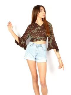 Top cruzado manga acampanada tie dye,  para comprar al por mayor o detalle  en la categoría de Ropa Hippie Bohemia de Mujer | ZAS. [TOJU22]