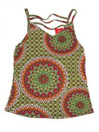 Modelo: Verde Top hippie con estampado mandalas Mod Verde