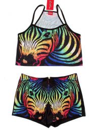 Modelo: Zebra multi Conjunto de Top y Pantalón Mod Zebra multi