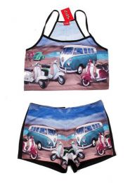 Modelo: Vw vespa Conjunto de Top y Pantalón Mod Vw vespa