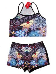 Modelo: Flores hippies Conjunto de Top y Pantalón Mod Flores hippies