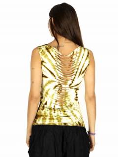 Top rasgado espalda Tie Dye con Blanco [TOPN02B]. Tops y Blusas para comprar al por mayor o detalle  en la categoría de Ropa Hippie de Mujer | ZAS.