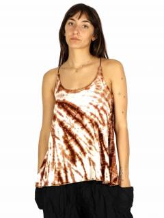 Top blusa amplia tirante tie dye con Blanco [TOPN04B]. Camisetas - Blusas - Tops para comprar al por mayor o detalle  en la categoría de Ropa Hippie de Mujer Artesanal | ZAS.