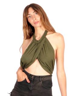 Top Halter Liso Cruzado [TOPN09P]. Tops y Blusas para comprar al por mayor o detalle  en la categoría de Ropa Hippie Bohemia de Mujer | ZAS.