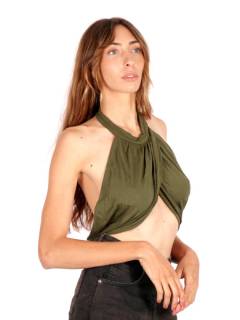 Tops y Blusas - Top Halter liso con diseño TOPN09P.