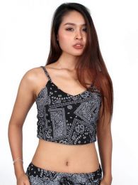 Detalle no seleccionable para compra mini top hippie, top de tirantes detalle del producto