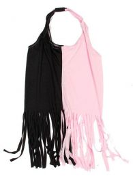 Outlet Ropa Hippie - Top expandex poliester con TORC02 - Modelo Negro rosa