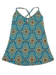 Modelo: Azul Top hippie con estampado mandalas. Mod Azul