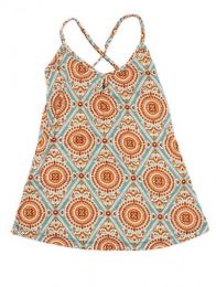 Modelo: Beige Top hippie con estampado mandalas. Mod Beige