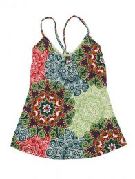 Modelo: Verde Top hippie con estampado mandalas Mod Verde
