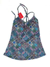 Modelo: Azul Camisetas y Tops Hippies - Top hippie con estampado mandalas TOSN08 - Modelo Azul