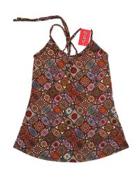 Modelo: Naranja Camisetas y Tops Hippies - Top hippie con estampado mandalas TOSN08 - Modelo Naranja