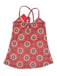 Modelo: Rojo Camisetas Blusas y Tops - Top hippie con estampado mandalas TOSN09 - Modelo Rojo
