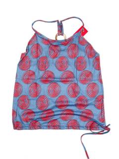Camisetas - Blusas - Tops - Top hippie con estampado espirales TOSN16 - Modelo Azul