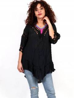 Blusa hippie encaje borlas y ganchillo [TOTE01]. Outlet Ropa Hippie para comprar al por mayor o detalle  en la categoría de Outlet Hippie Artesanal  | ZAS.