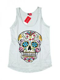 Modelo: Gris top calavera hippie, top de Mod Gris