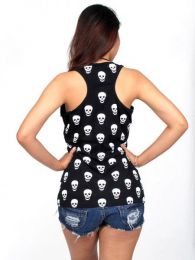 Detalle no seleccionable para compra top calavera hippie, top de detalle del producto
