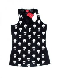 Modelo: Negro top calavera hippie, top de Mod Negro