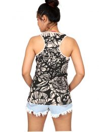Detalle no seleccionable para compra Top y Blusas Hippie Boho Ethnic - Top estampado de flores étnico TOUN44.