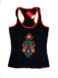 Modelo: Negro Camisetas Blusas y Tops - Top con parche étnico TOUN48 - Modelo Negro