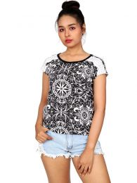 Detalle no seleccionable para compra Camisetas y Tops Hippies - Blusa con estampado étnico TOUN51.