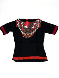 Modelo: Negro Top y Blusas Hippie Boho Ethnic - Blusa con estampado étnico TOUN52 - Modelo Negro