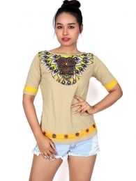 Detalle no seleccionable para compra Top y Blusas Hippie Boho Ethnic - Blusa con estampado étnico TOUN52.