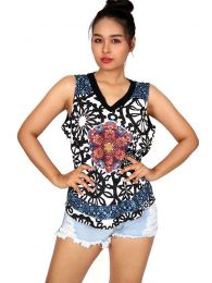 Detalle no seleccionable para compra Top y Blusas Hippie Boho Ethnic - Top con estampado y parche TOUN57.