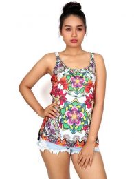 Detalle no seleccionable para compra Top y Blusas Hippies Alternativas - Topcon estampado de flores TOUN59.