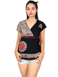 Detalle no seleccionable para compra Top y Blusas Hippies Alternativas - Blusa con estampado étnico TOUN62.