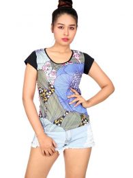 Detalle no seleccionable para compra Top y Blusas Hippie Boho Ethnic - Blusa con estampado flores TOUN64.
