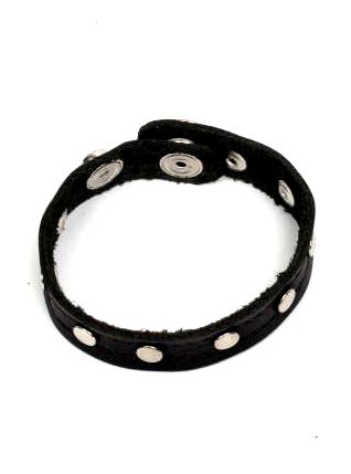 Pulsera de cuero con tachuelas para hombre - Negro audaz