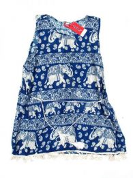 Modelo: Azul Outlet Ropa Hippie - Vestido estampado étnico VEET01 - Modelo Azul