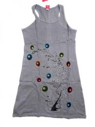 Modelo: Gris Vestido 100% algodón Mod Gris
