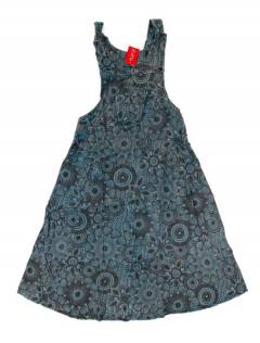 Modello: blu Tute e tute / Abiti lunghi - Abito con gonna con bretelle stampata VEEV15 - Blu