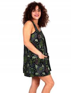 Detalle no seleccionable para compra Vestidos Hippie Boho Alternativos - Vestido corto estampado con VEEV17.
