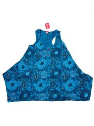 Modelo: Azul Vestidos Hippies Ethnic Boho - Vestido corto estampado con VEEV18 - Modelo Azul