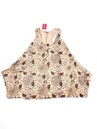 Modelo: Crudo Vestidos Hippies Ethnic Boho - Vestido corto estampado con VEEV18 - Modelo Crudo